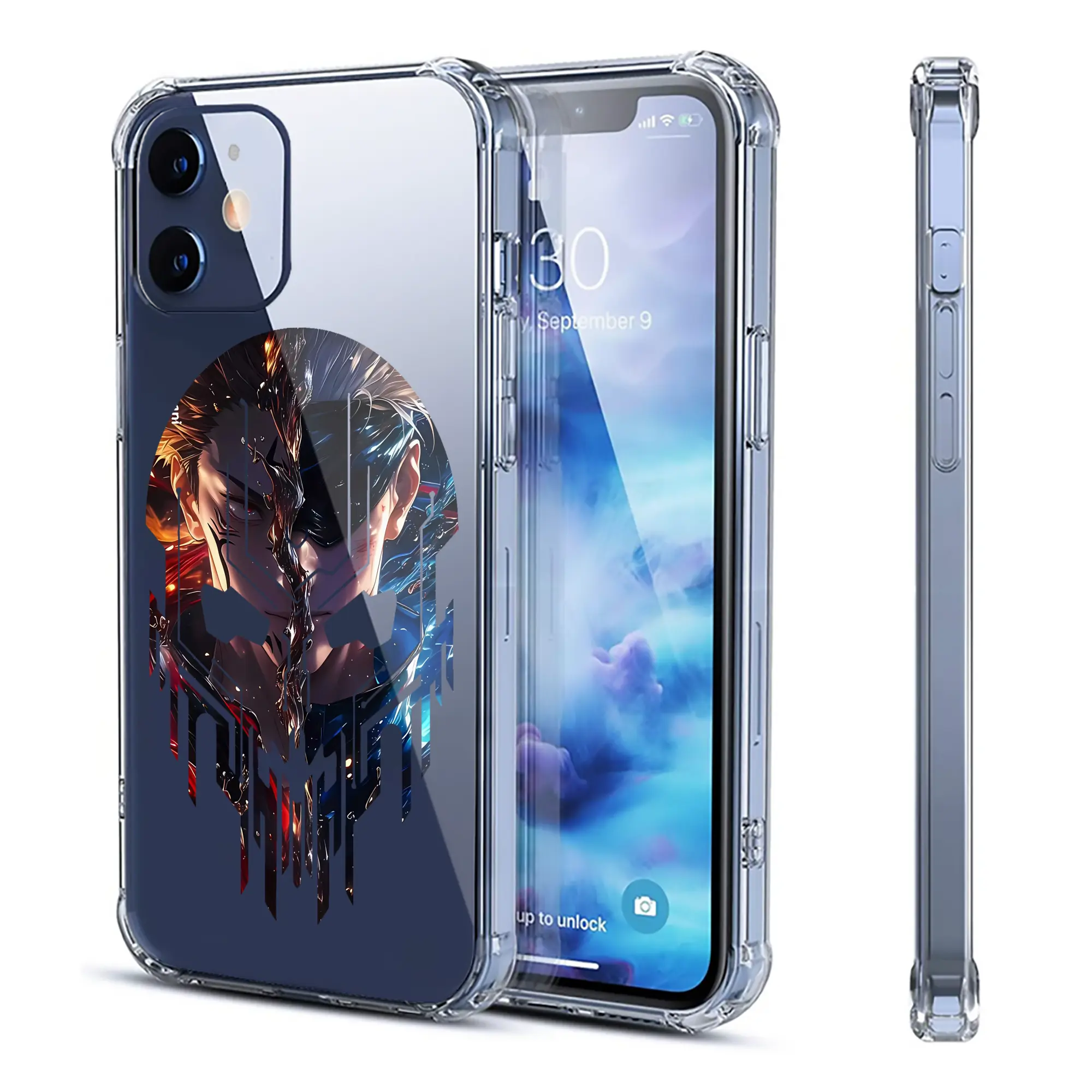 呪術廻戦 グッズ,両面宿儺 - IPhone 12シリーズ対応 ・ 透明スマホケース ・ クリアソフトケース ・ TPU素材 ・ 耐衝撃 ・ 高密着 ・ 防汚 防指紋 ・ 簡単着脱